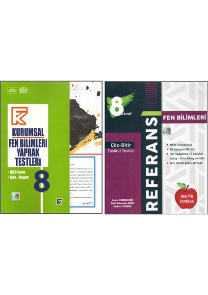 Kurmay 8. Sınıf Kurumsal Yaprak Test+Newton Referans Fen Bilimleri (2 Kitap)