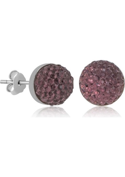 Gümüş Kristal Çivili Kadın Küpe