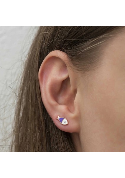 Gümüş Mor Balık Küpe modelleri