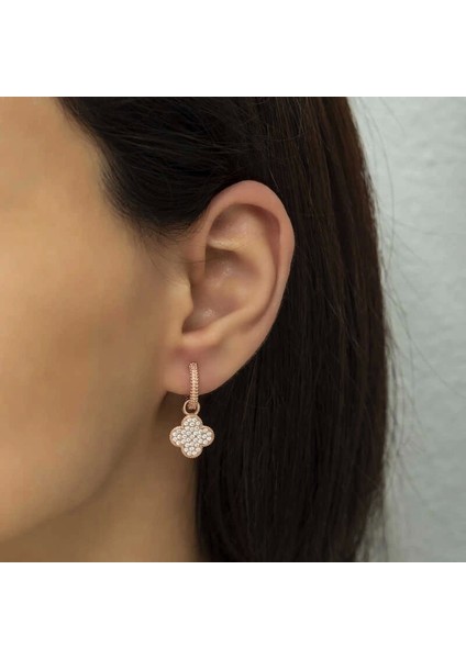 Gümüş Halka Yonca Bayan Küpe fiyatları