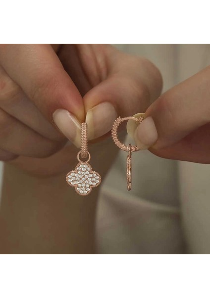 Gümüş Halka Yonca Bayan Küpe fırsatları