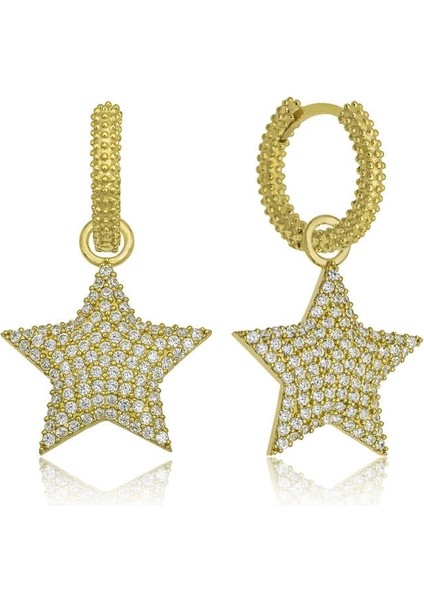 Gümüş Halka Yıldız Bayan Küpe