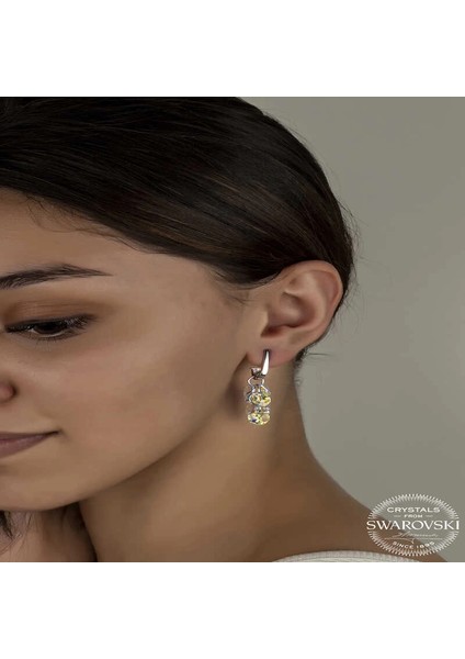 Swarovski Crystal Taşlı Gümüş Salkım Sallantılı Çivili Kadın Küpe fiyatları