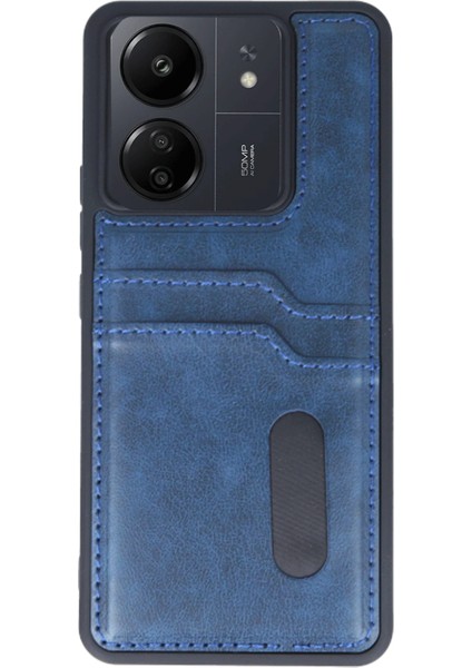 Xiaomi Redmi 13C Kılıf Sara Kartvizitli Deri Kılıf - Lacivert Ferrg modelleri