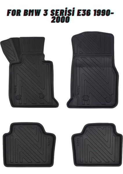 Bmw 3 Serisi E36 1990-2000 ile Uyumlu Carbon Desenli Ultra Premium Havuzlu Oto Paspas