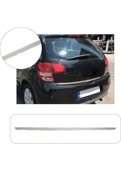 Citroen C3 Uyumlu 2009 ve Üzeri Krom Bagaj Alt Çıtası Paslanmaz Çelik