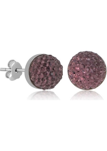 Gümüş Kristal Çivili Kadın Küpe