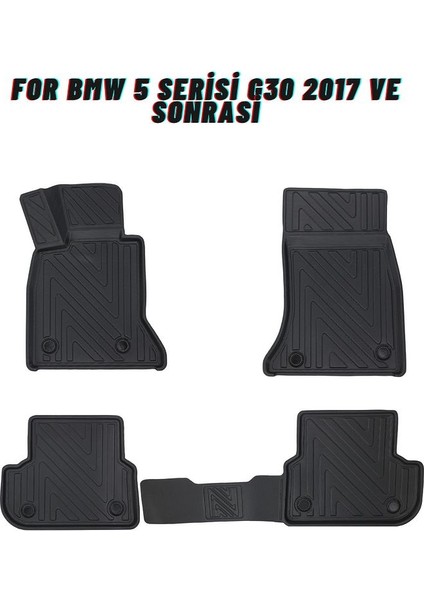 Bmw 5 Serisi G30 2017 ve Sonrası ile Uyumlu Carbon Desenli Ultra Premium Havuzlu Oto Paspas