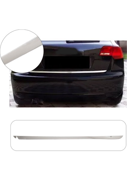 Audi A3 Uyumlu 2009 ve Üzeri Krom Bagaj Alt Çıtası Paslanmaz Çelik