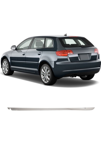 Audi A3 Uyumlu 2009 ve Üzeri Krom Bagaj Alt Çıtası Paslanmaz Çelik