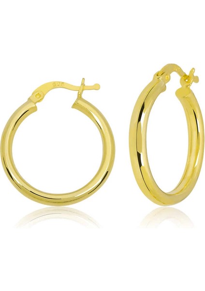 Gümüş Gold Halka Kadın Küpe