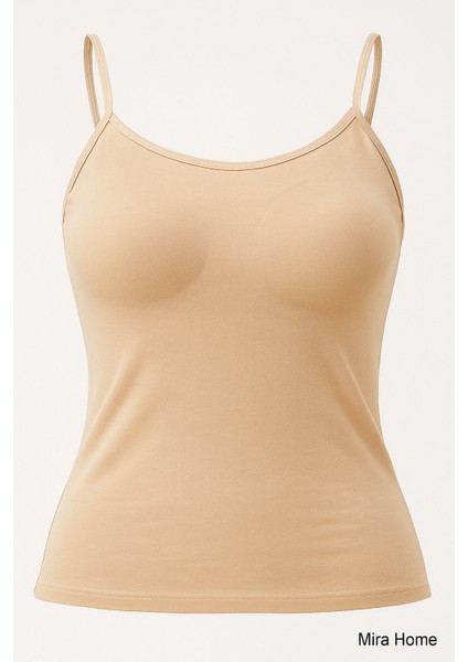 Kadın Ip Askılı Pedli Atlet Süngerli Pamuklu Iç Çamaşırı