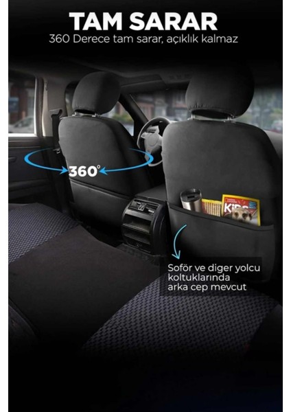 Opel Astra Enjoy Uyumlu Mavi Oto Koltuk Kılıfı (Tam Takım Ön Arka Araç Koltuk Kılıfı) fırsatları