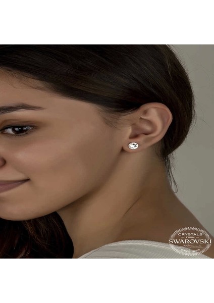 Swarovski Crystal Taşlı Gümüş Çivili Kadın Küpe fiyatları