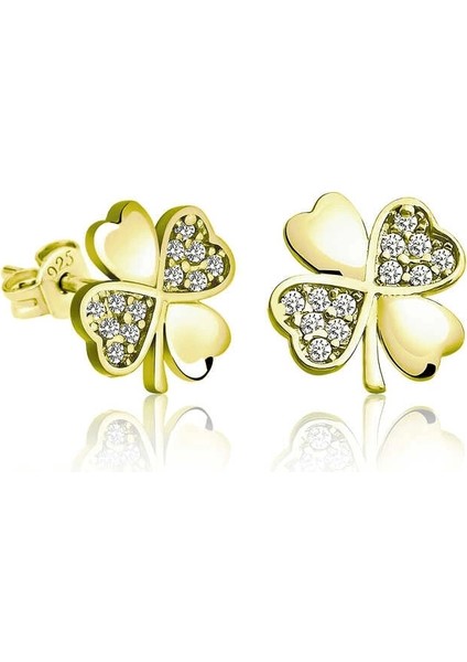 Gümüş Yonca Kadın Küpe