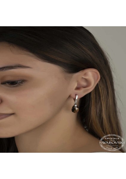 Swarovski Crystal Taşlı Gümüş Damla Sallantılı Kadın Küpe fiyatları