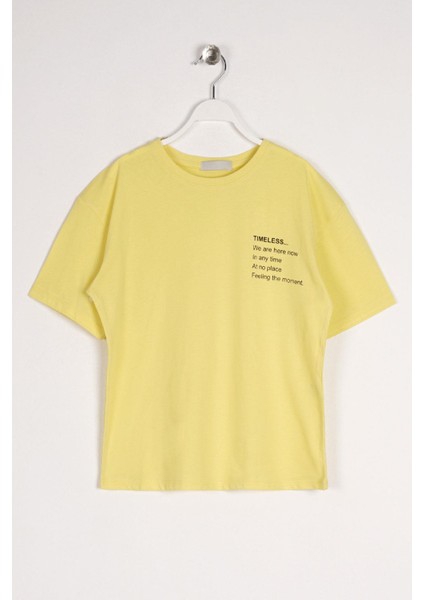 Erkek Çocuk Açık Sarı Renkli Timeless Baskılı Tişört modelleri