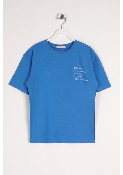 Erkek Çocuk Mavi Renkli Timeless Baskılı Tişört modelleri