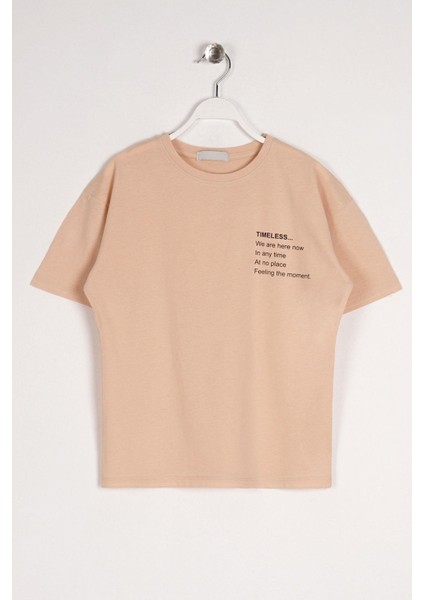 Erkek Çocuk Bej Renkli Timeless Baskılı Tişört modelleri