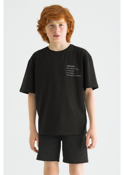 Erkek Çocuk Siyah Renkli Timeless Baskılı Tişört fiyatları