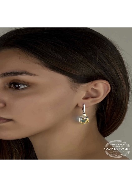 Swarovski Crystal Taşlı Gümüş Damla Sallantılı Kadın Küpe fiyatları