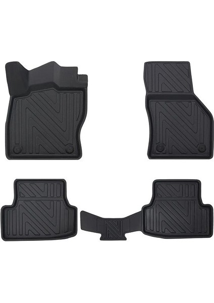 Volkswagen Golf 7 2012-2019 ile Uyumlu Carbon Desenli Ultra Premium Havuzlu Oto Paspas