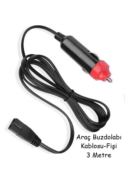 Araç Buzdolabı Kablosu Fişi (3 Metre) 2x0,5mm Uç