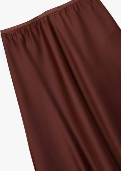 Standart Bel Regular Fit Saten Midi Etek modelleri