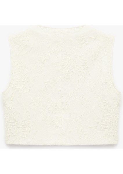 Slim Fit Kolsuz Bisiklet Yaka Düğmeli Floral Dokulu Yelek fiyatları