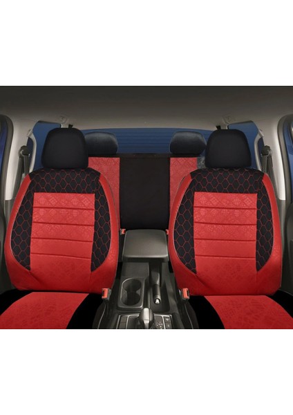 Opel Corsa Edition Uyumlu Kırmızı Oto Koltuk Kılıfı (Tam Takım Ön Arka Araç Koltuk Kılıfı)