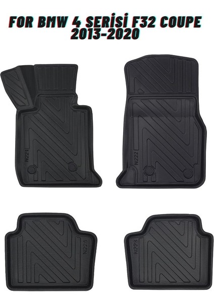 Bmw 4 Serisi F32 Coupe 2013-2020 ile Uyumlu Carbon Desenli Ultra Premium Havuzlu Oto Paspas