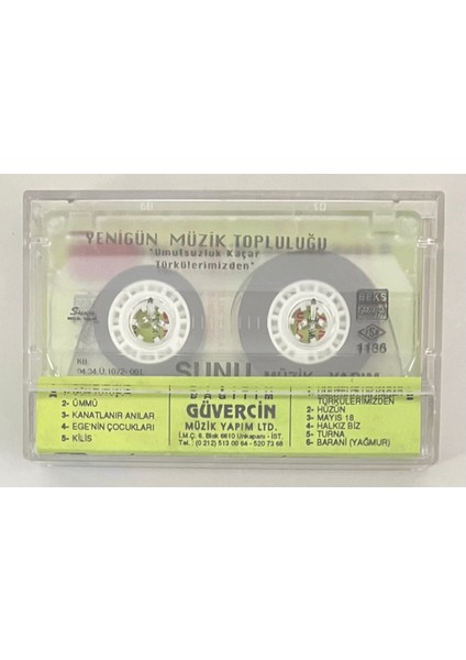 Yenigün Müzik Topluluğu Umutsuzluk Kaçar Türkülerimizden Kaset (Orijinal Dönem Baskı Kaset) fiyatları