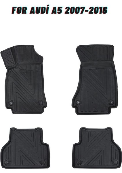 Audi A5 2007-2016 ile Uyumlu Carbon Desenli Ultra Premium Havuzlu Oto Paspas