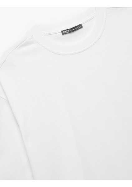 Kısa Kollu Bisiklet Yaka Pamuklu Basic Oversize Tişört indirimleri