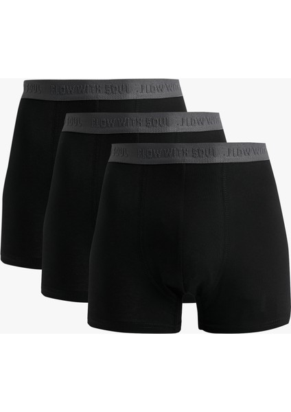 Regular Fit Basic Pamuklu 3'lü Boxer Seti
