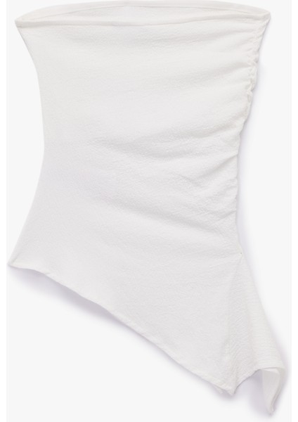 Kolsuz Straplez Slim Fit Asimetrik Bluz fiyatları