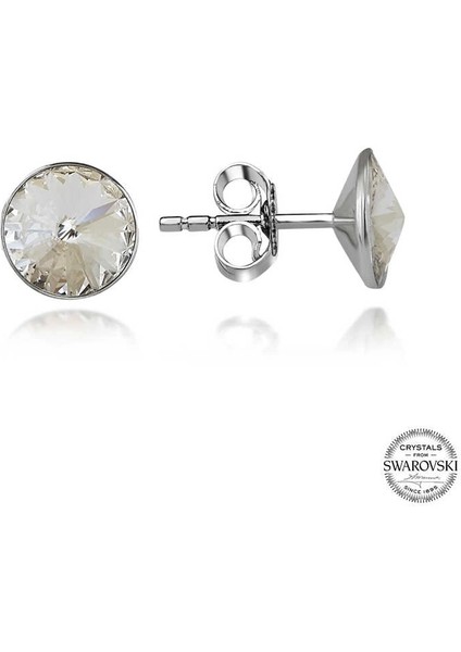 Swarovski Crystal Taşlı Gümüş Çivili Kadın Küpe