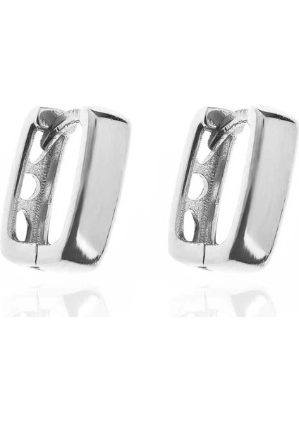 Gümüş Taşsız J Bayan Küpe