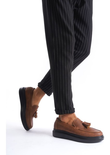 J154 Blaze Bağcıksız Püsküllü Cilt Erkek Günlük Spor Klasik Ayakkabı Cst - Taba fiyatları