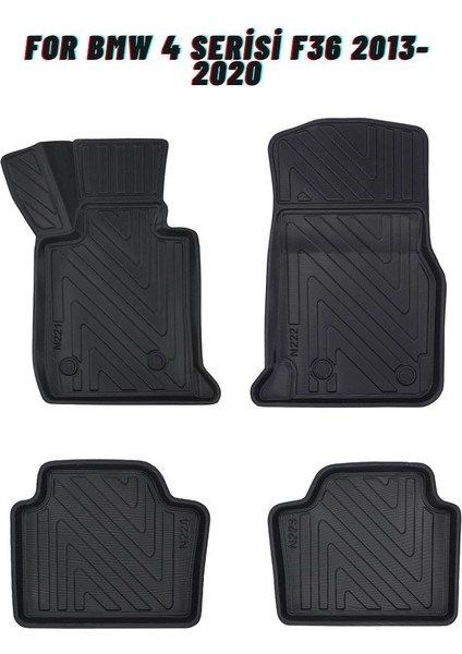 Bmw 4 Serisi F36 2013-2020 ile Uyumlu Carbon Desenli Ultra Premium Havuzlu Oto Paspas