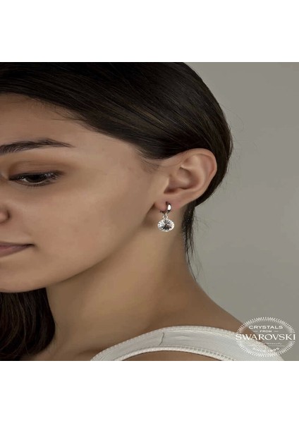 Swarovski Crystal Taşlı Gümüş Beyaz Sallantılı Kadın Küpe fiyatları