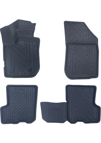 Dacia Sandero 2007-2012 ile Uyumlu Carbon Desenli Ultra Premium Havuzlu Oto Paspas