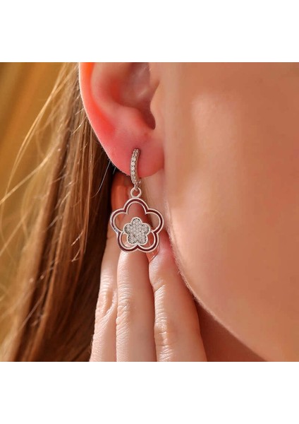 ​gümüş Sallantılı Çiçek Desenli Kadın Küpe fiyatları