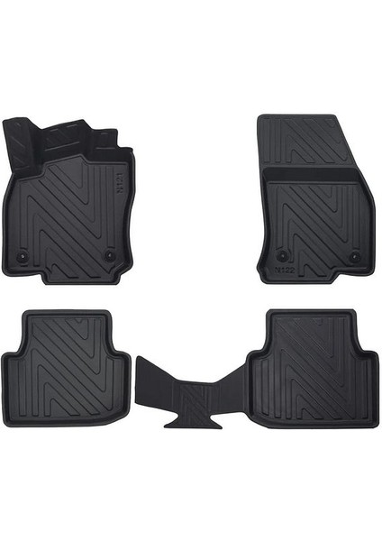 Volkswagen Tiguan 2016-2023 ile Uyumlu Carbon Desenli Ultra Premium Havuzlu Oto Paspas