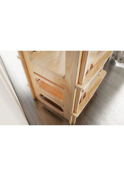 Bebek Mama Sandalyesi, Ahşap Mama Sandalyesi, Montessori 95 cm Mama ve Çocuk Oyun Sandalyesi