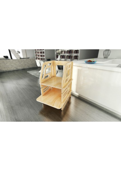 Bebek Mama Sandalyesi, Ahşap Mama Sandalyesi, Montessori 95 cm Mama ve Çocuk Oyun Sandalyesi