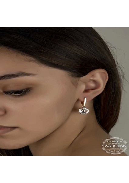 Swarovski Crystal Taşlı Gümüş Beyaz Sallantılı Kadın Küpe fiyatları
