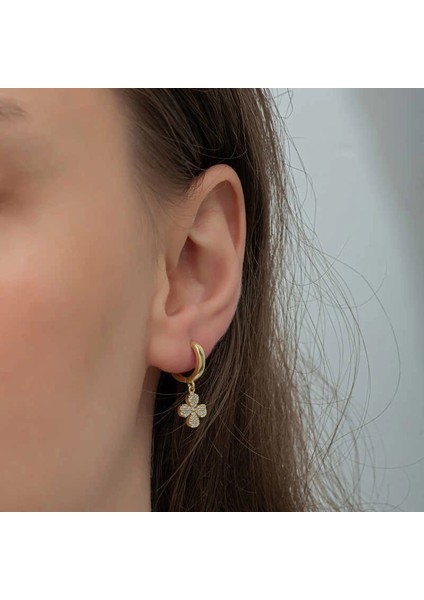 ​gümüş Gold Sallantılı Yonca Kadın Küpe fırsatları