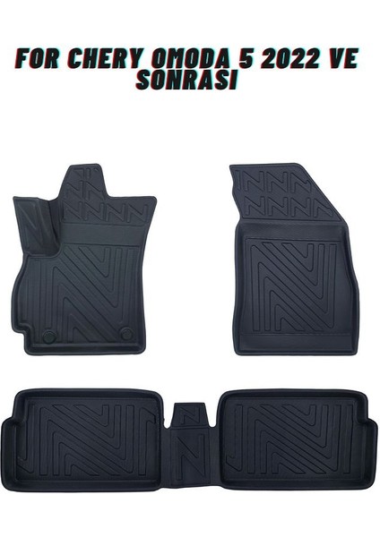 Chery Omoda 5 2022 Sonrası ile Uyumlu Carbon Desenli Ultra Premium Havuzlu Oto Paspas