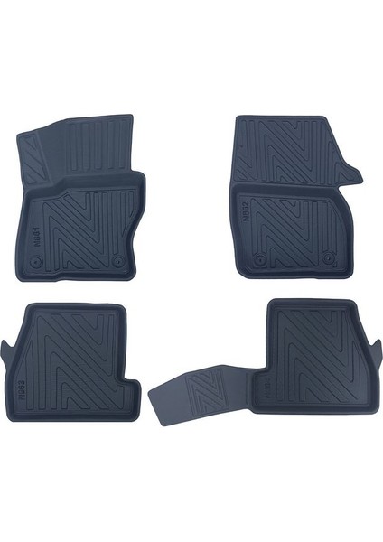 Ford Focus 3 2011-2014 ile Uyumlu Carbon Desenli Ultra Premium Havuzlu Oto Paspas